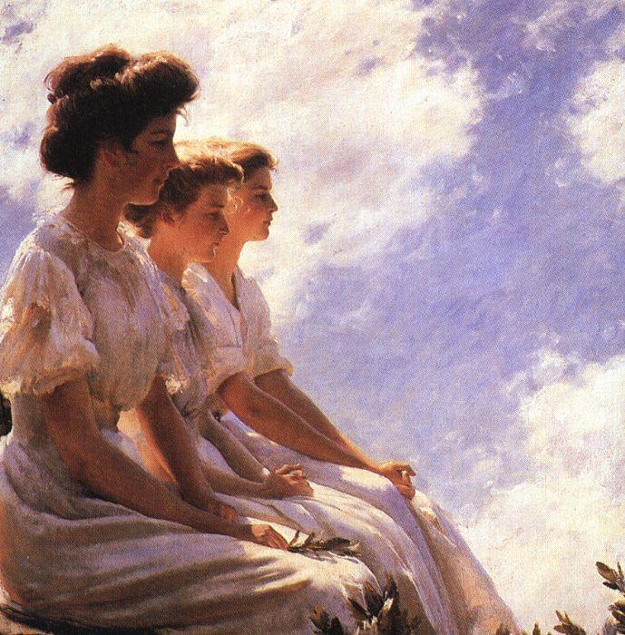Charles Courtney Curran On the Heights Sweden oil painting art